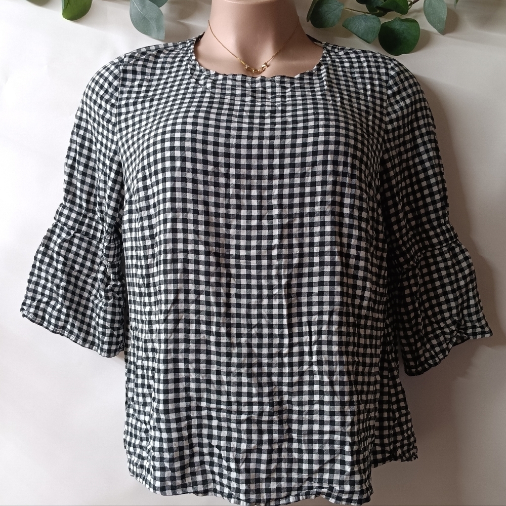 Maurices Black and White Gingham Blouse - Picture 3 of 8